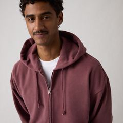 Hayes Boxy Full-Zip Sweatshirt — Post-grunge Roan Rouge - Red 2