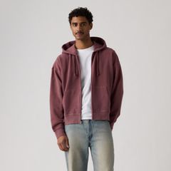 Hayes Boxy Full-Zip Sweatshirt — Post-grunge Roan Rouge - Red 3