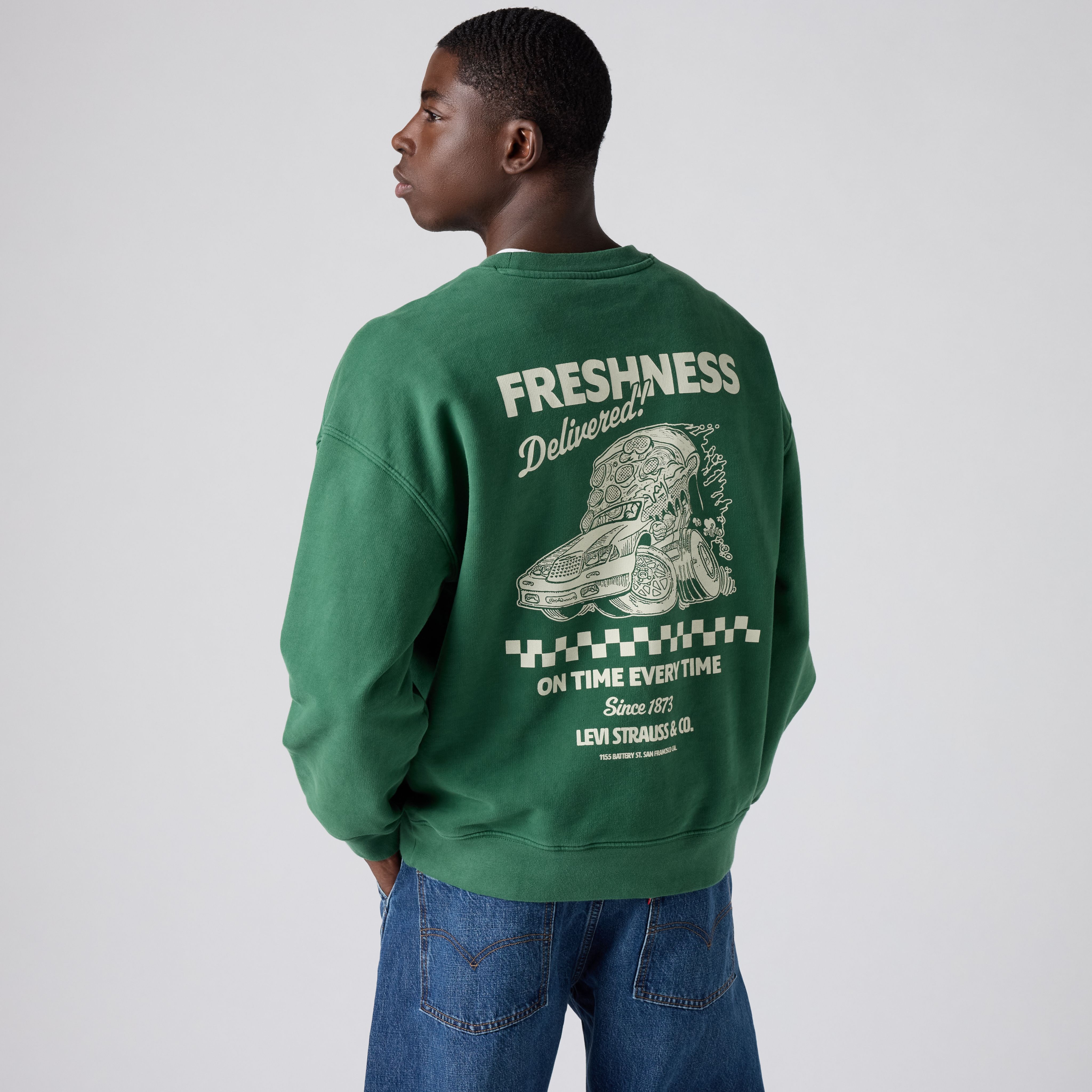 Boxy Graphic Crewneck Sweatshirt 1