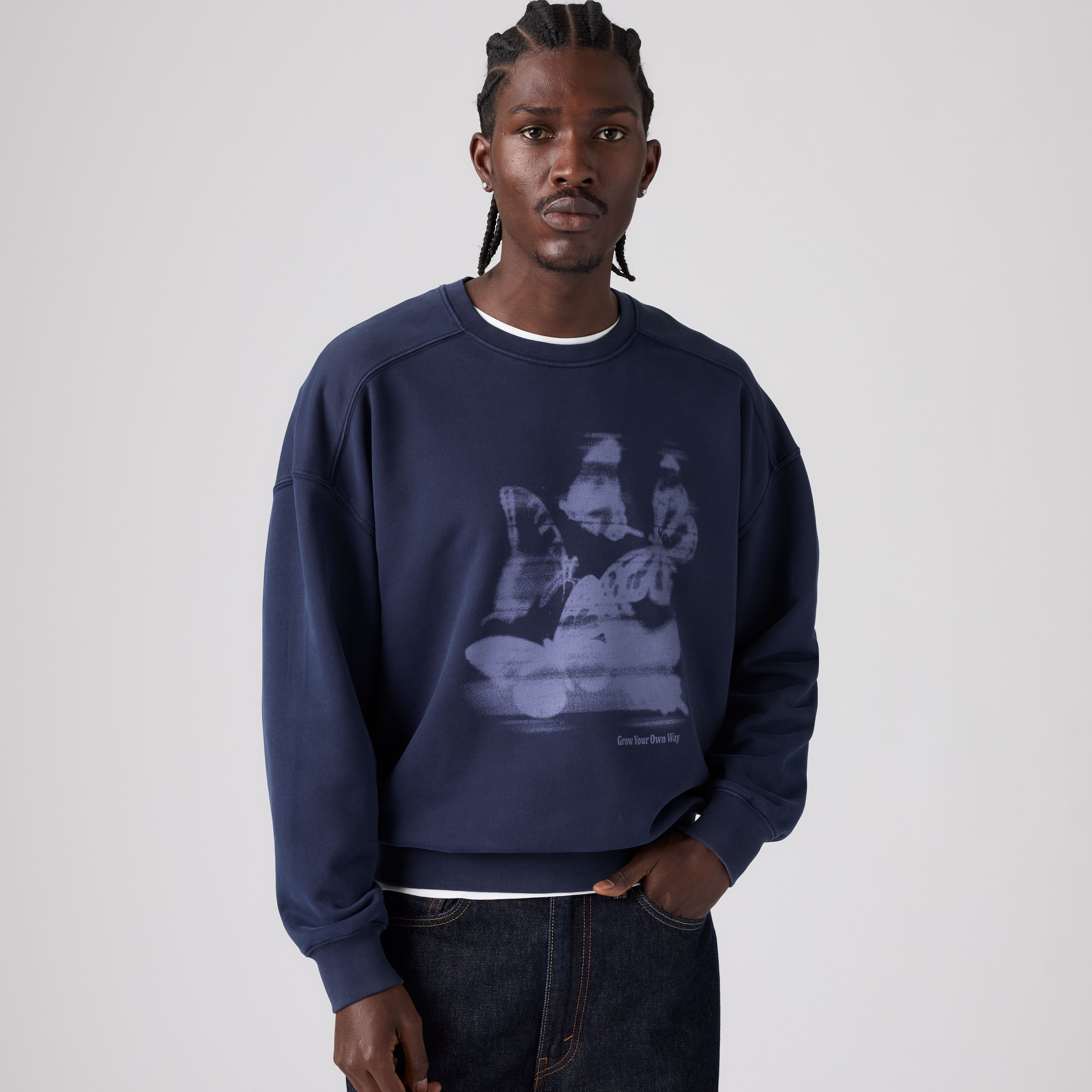 Boxy Graphic Crewneck Sweatshirt 1