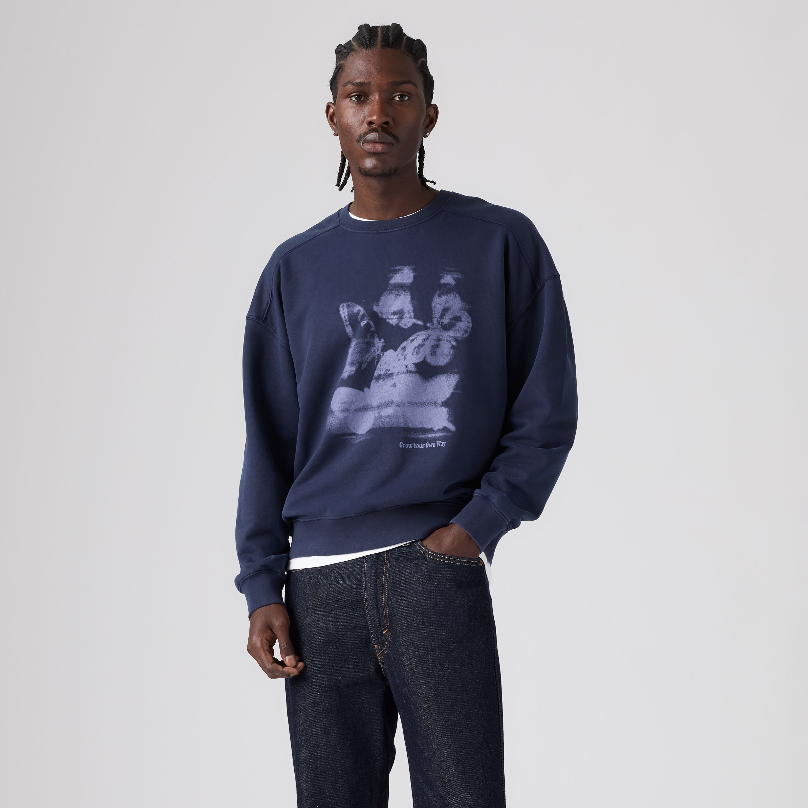Boxy Graphic Crewneck Sweatshirt 3