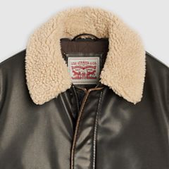 Aviator Jacket with Removeable Sherpa Collar — Dark Brown - Black 6