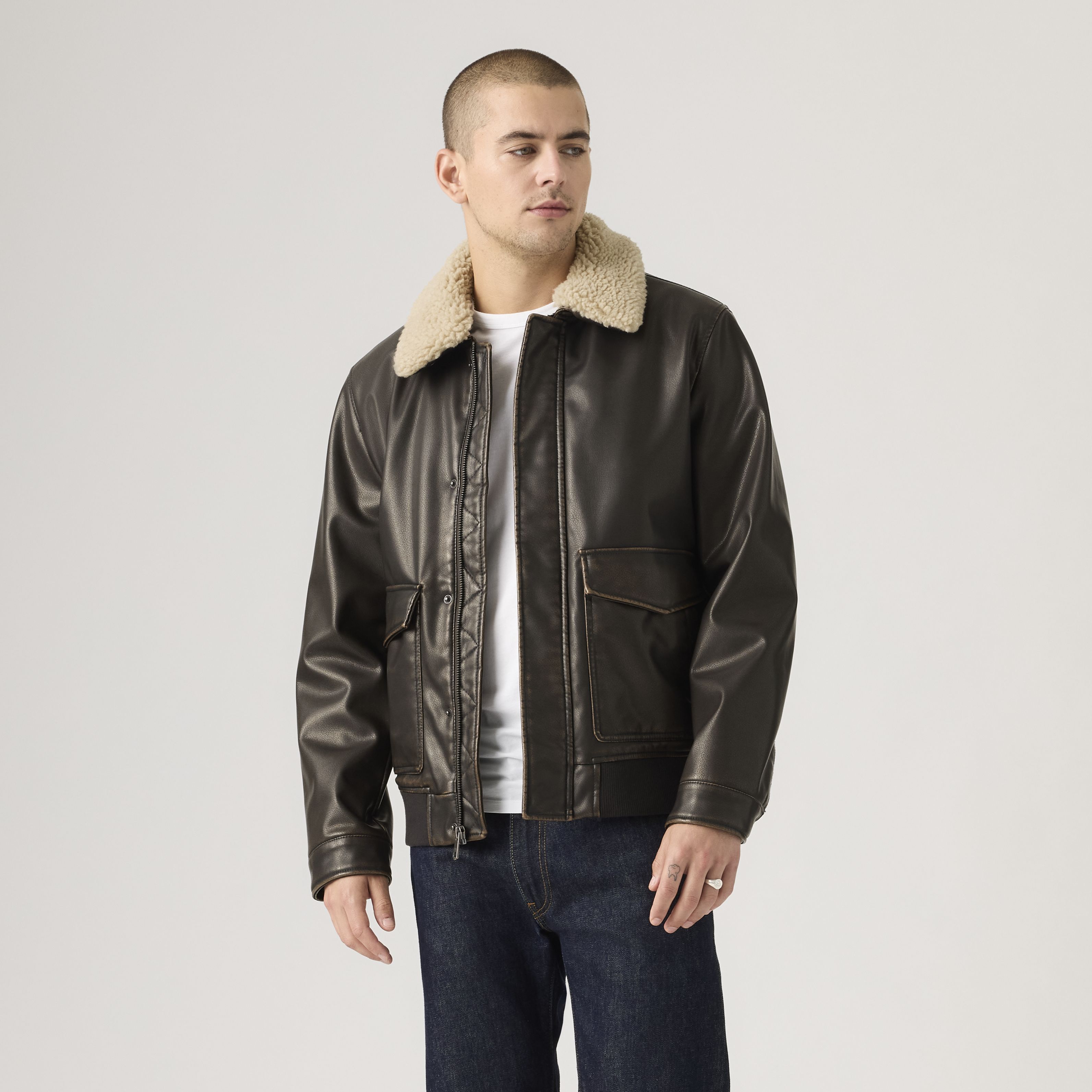 Aviator Jacket with Removeable Sherpa Collar 13