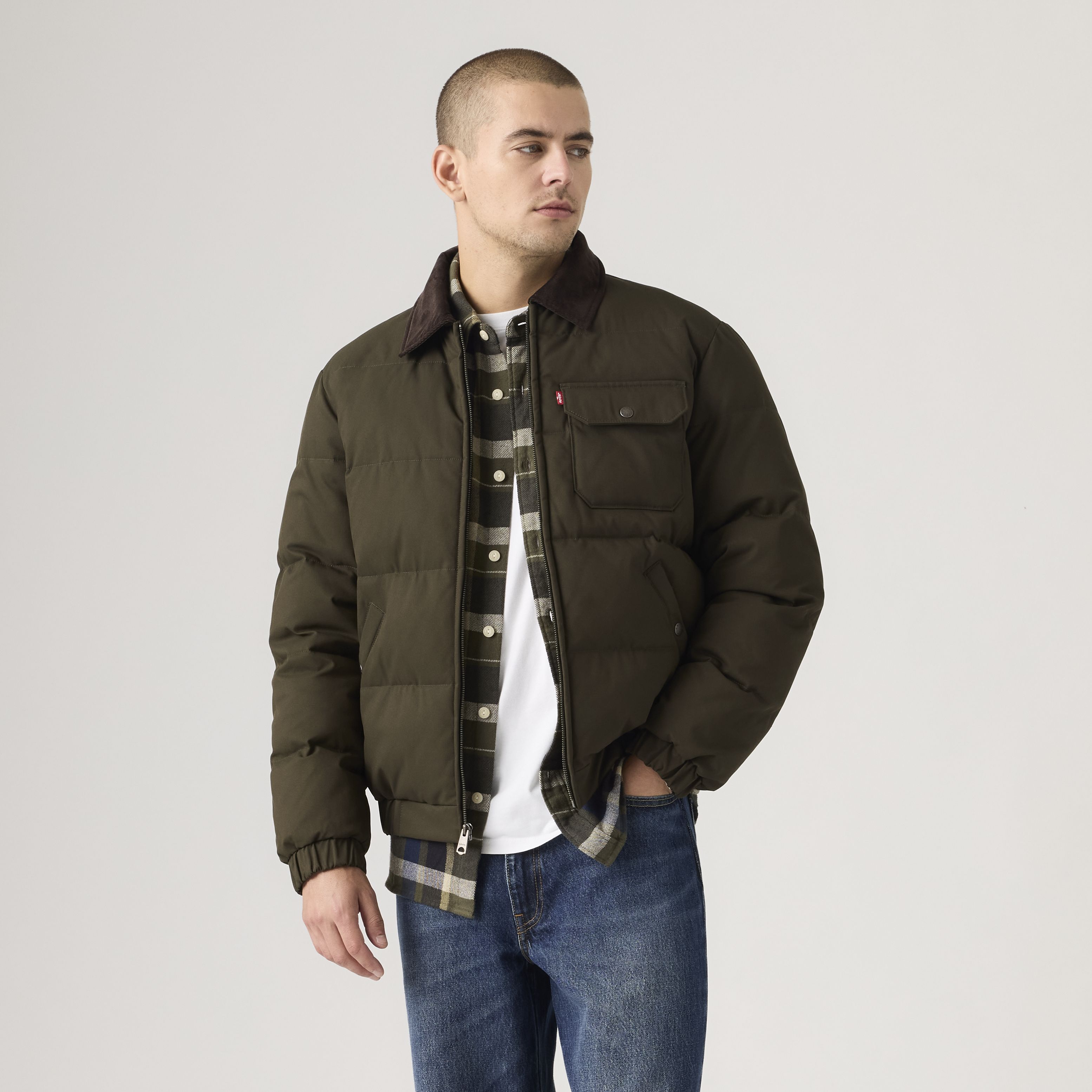 Quilted Depot Jacket With Corduroy Collar 9
