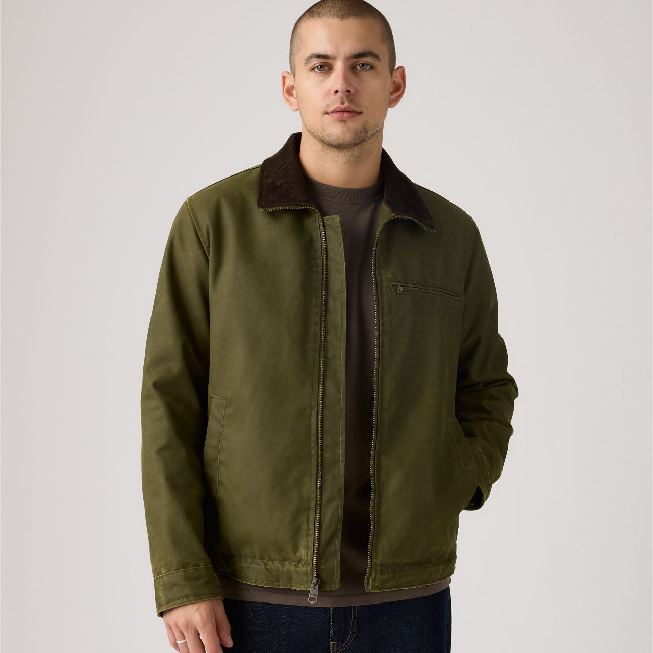 Levi's Zip Front Barn Jacket In Green
