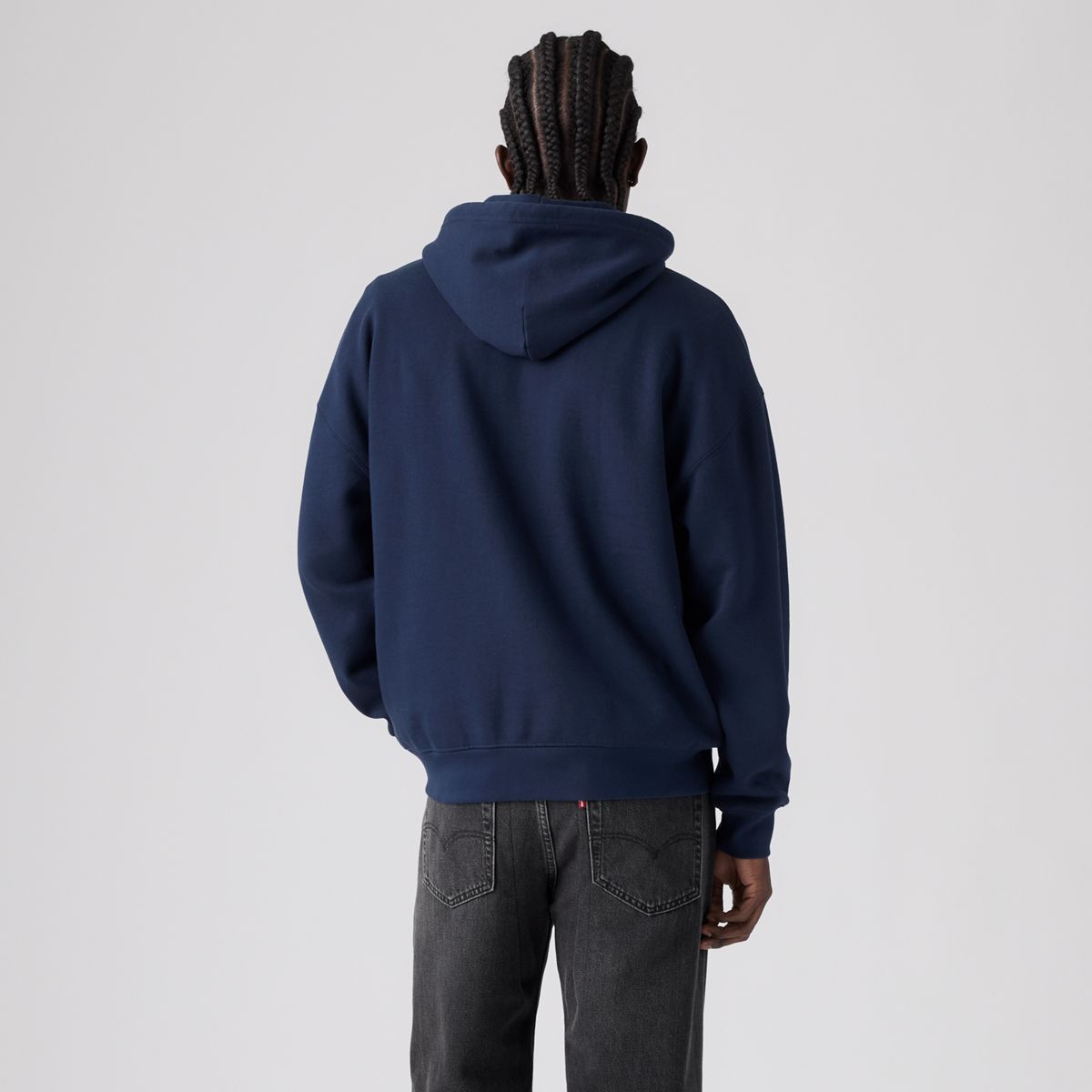 Boxy Graphic Hoodie — Navy Blazer - Blue