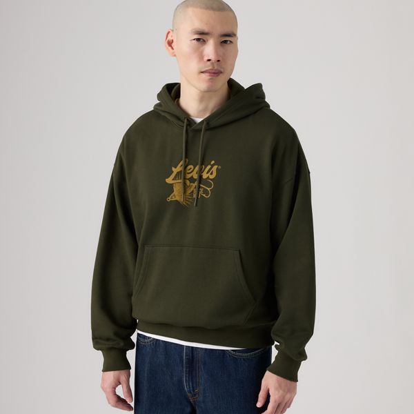 Boxy Graphic Hoodie — Fish Hook Rosin - Green
