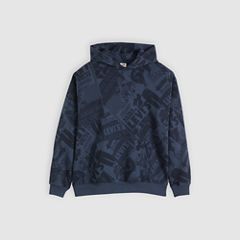 Sunset Graphic Hoodie Sweatshirt — Cowboy Collage Navy - Blue 5