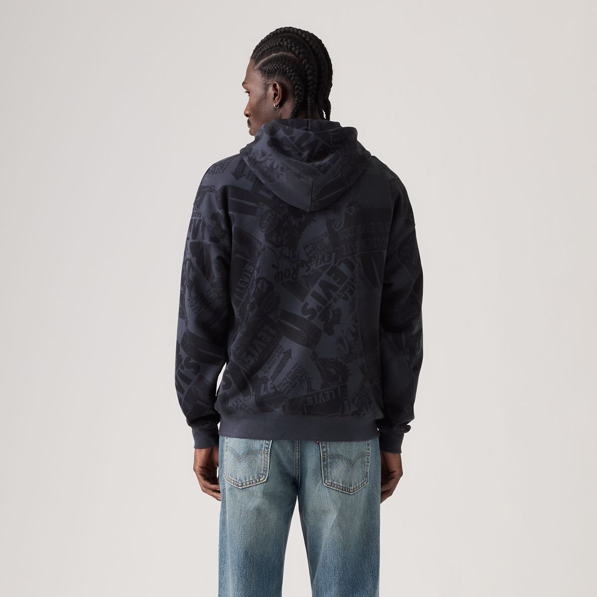 Sunset Graphic Hoodie Sweatshirt — Cowboy Collage Navy - Blue