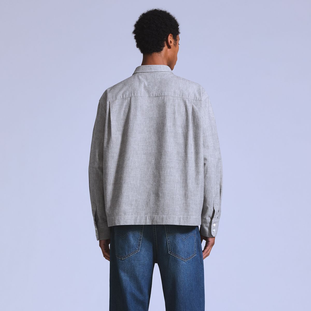 Boxy Long-Sleeve Shirt — Jaspe Grey - Grey