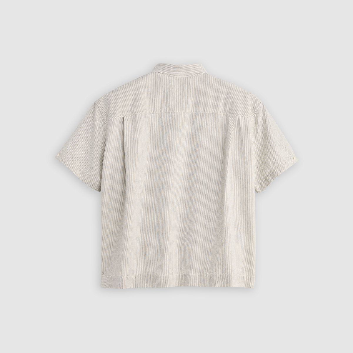 Boxy Short-Sleeve Shirt — Stripe N And A - Grey