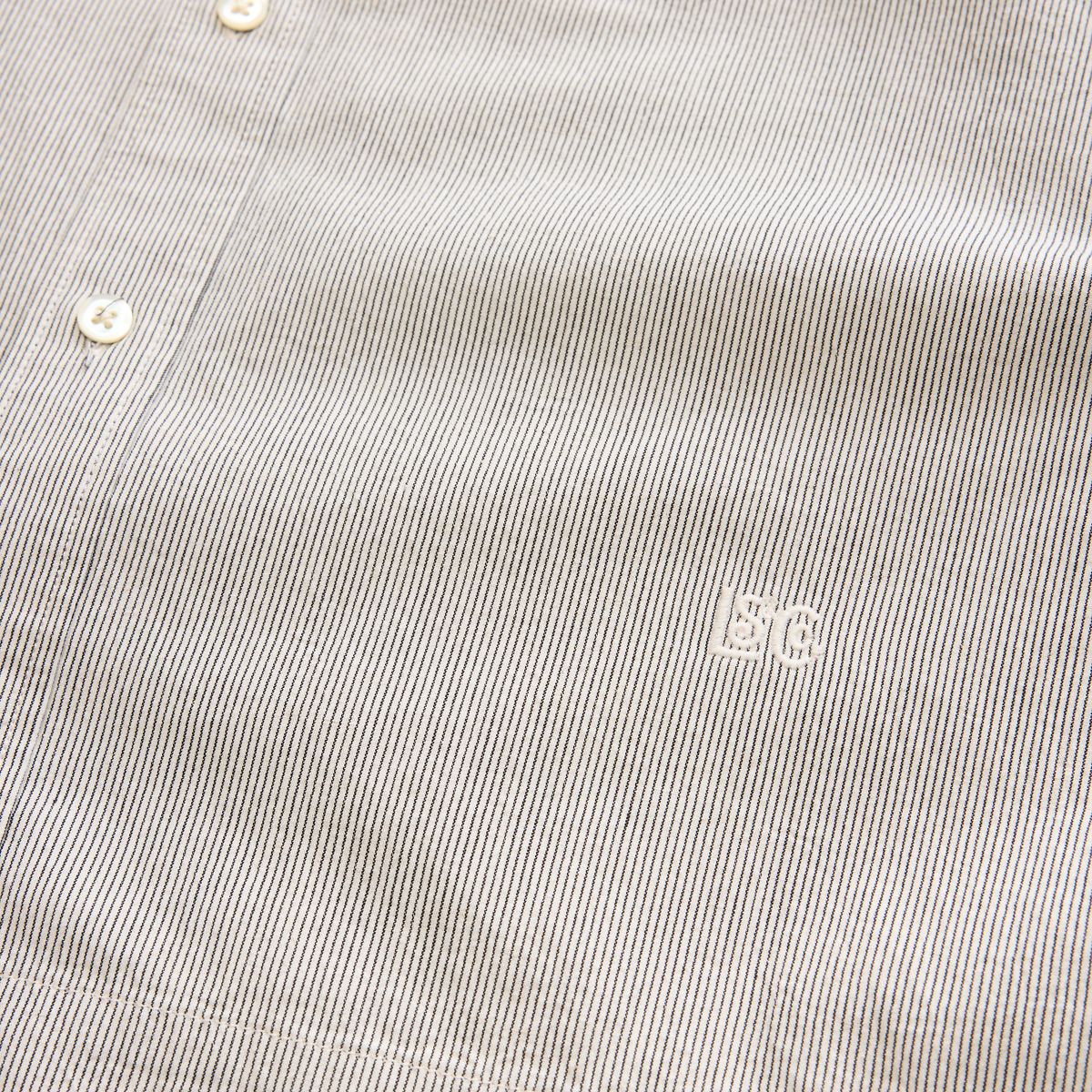 Boxy Short-Sleeve Shirt — Stripe N And A - Grey