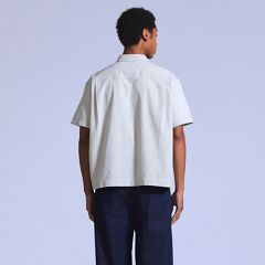 Boxy Short-Sleeve Shirt — Stripe N And A - Grey 4