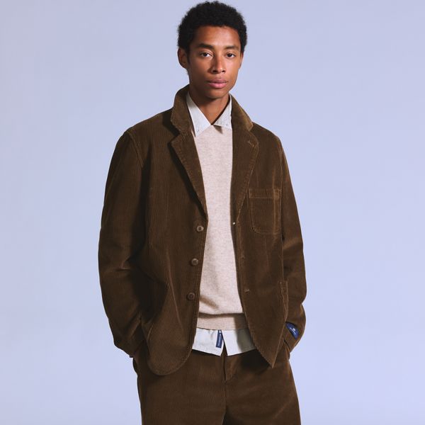 Casual Corduroy Blazer — Rain Drum - Brown