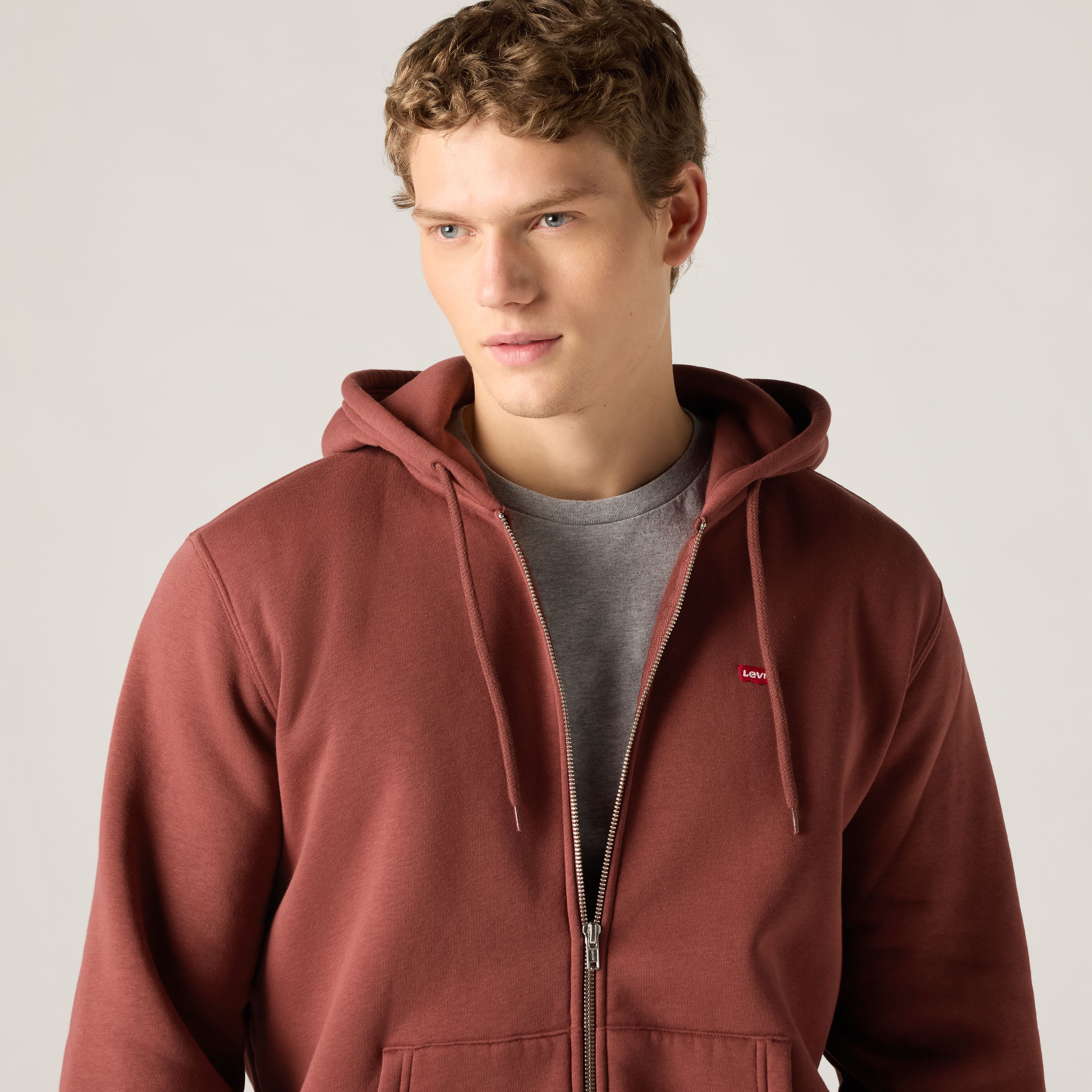 Sweatshirt med dragkedja utan tryck 2