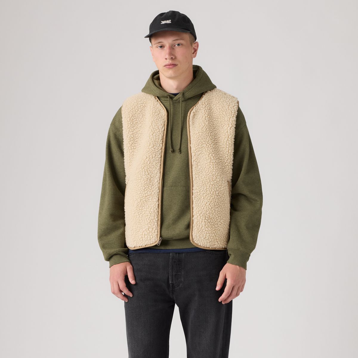 Seacliff Sherpa Vest — Cream Sherpa Cream - White