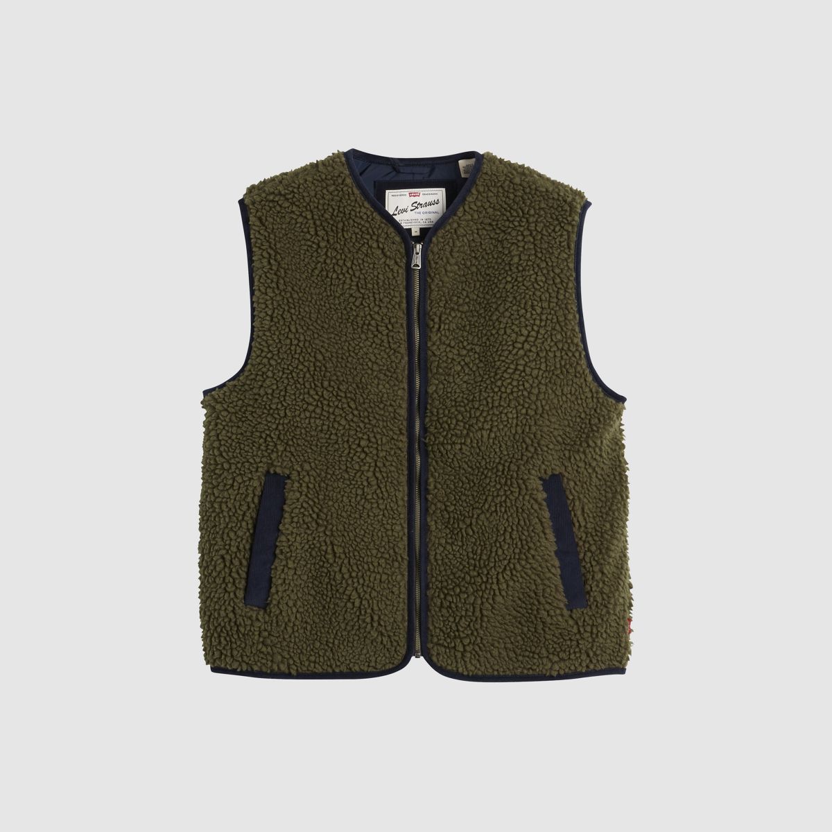 Seacliff Sherpa Vest — Olive Night - Green