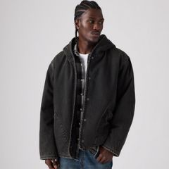 Deck Hoodie Sherpa Jacket — A Night Outside - Black 1