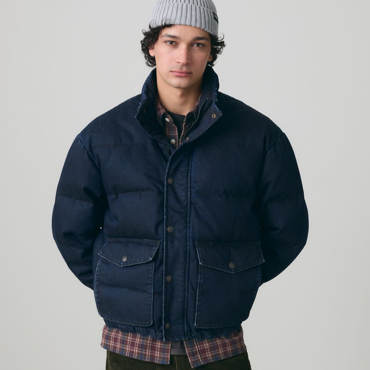 Outerlane Down Fill Puffer — Coated Party - Dark Wash