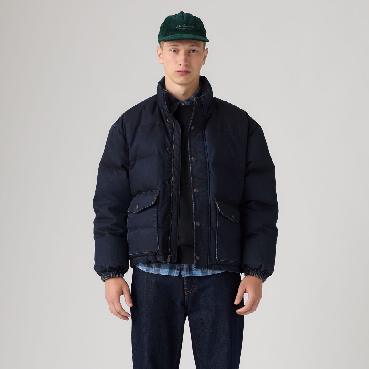 Outerlane Down Fill Puffer — Coated Party - Dark Wash