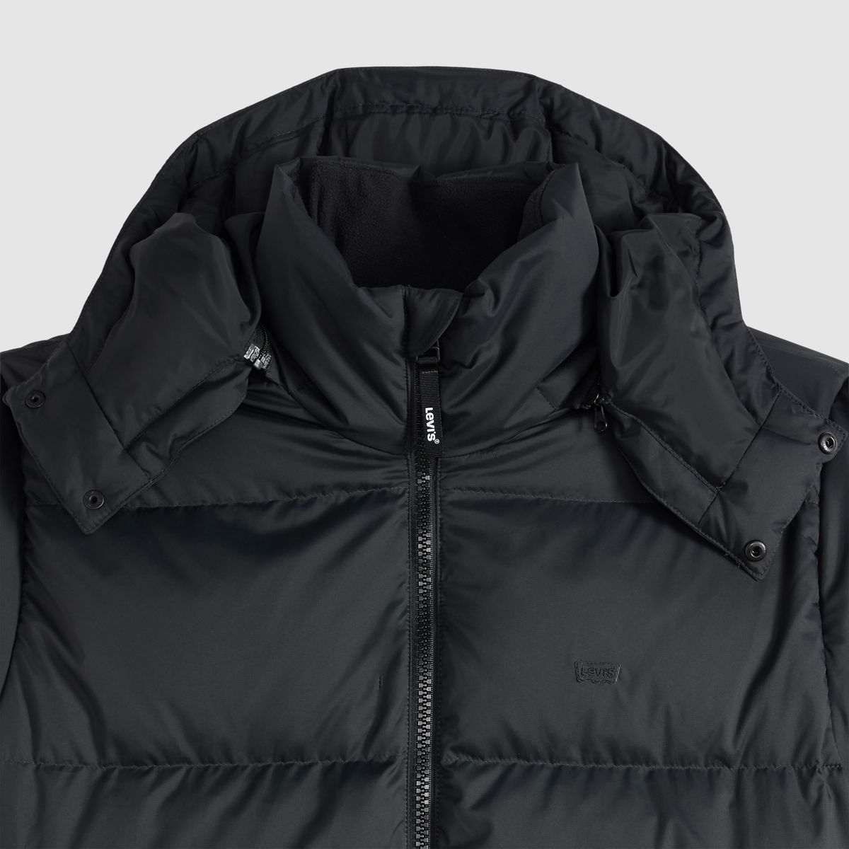 Rockwell Hooded Down Fill Puffer Jacket — Jet Black - Black