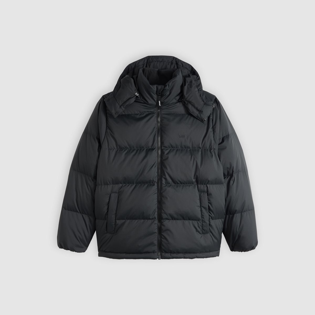 Rockwell Hooded Down Fill Puffer Jacket — Jet Black - Black