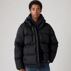 Rockwell Hooded Down Fill Puffer Jacket — Jet Black - Black 1