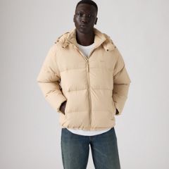 Rockwell Hooded Down Fill Puffer Jacket — Safari - Tan 1