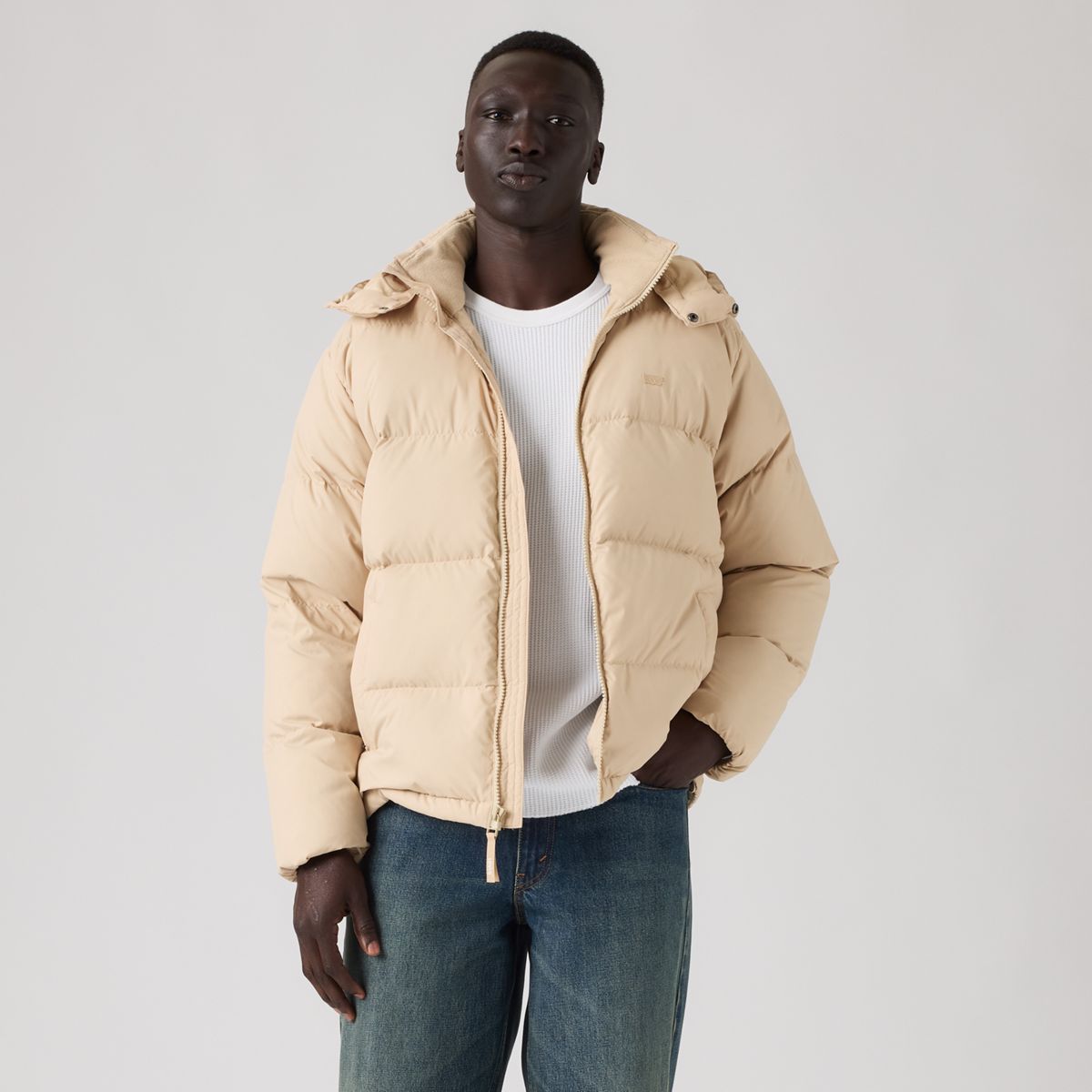 Rockwell Hooded Down Fill Puffer Jacket — Safari - Tan