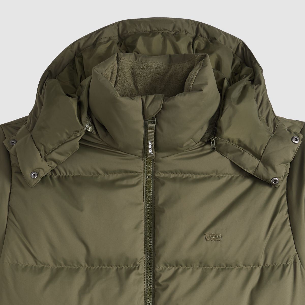 Rockwell Hooded Down Fill Puffer Jacket — Olive Night - Green