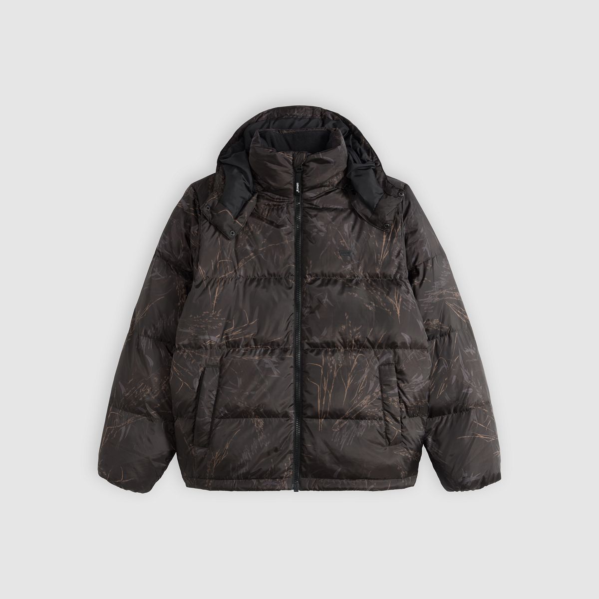 Rockwell Hooded Down Fill Puffer Jacket — Grassland Camo Dark Tonal - White