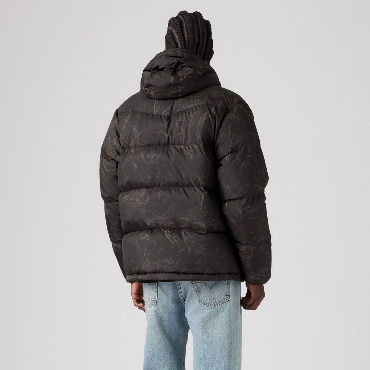 Rockwell Hooded Down Fill Puffer Jacket — Grassland Camo Dark Tonal - White