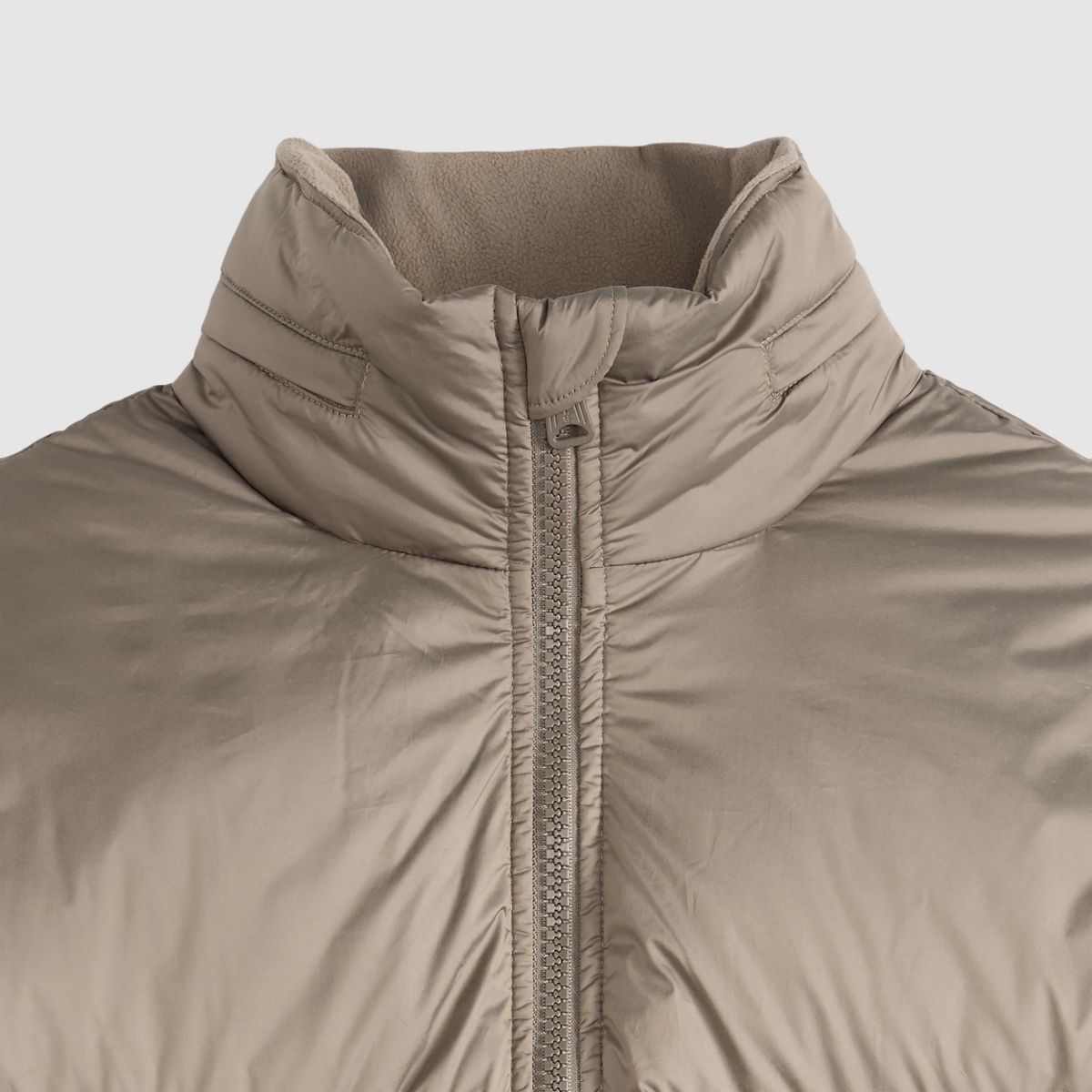 Aurue Down Fill Short Puffer Jacket — Brindle - Brown