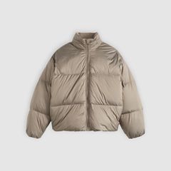 Aurue Down Fill Short Puffer Jacket — Brindle - Brown 5