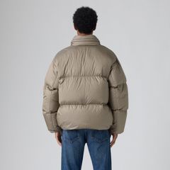 Aurue Down Fill Short Puffer Jacket — Brindle - Brown 4