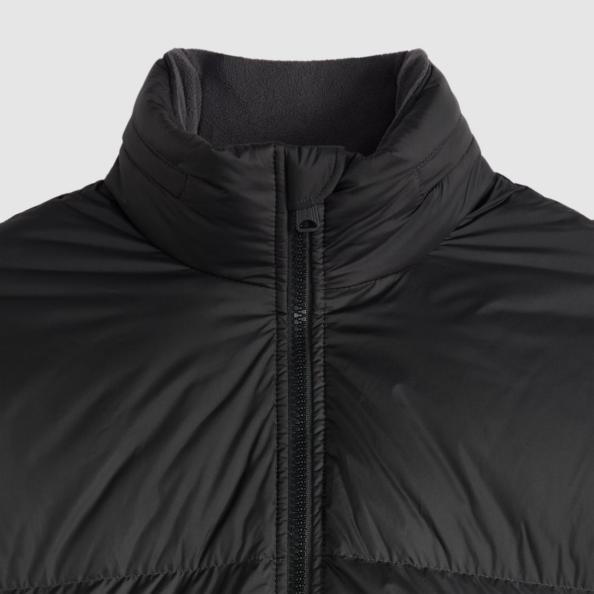Aurue Down Fill Short Puffer Jacket — Dark Phantom - Black
