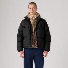 Aurue Down Fill Short Puffer Jacket — Dark Phantom - Black 3