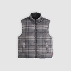 Rockwell Reversible Vest — Dutton Plaid Grey Pinstripe Rip Stop - Grey 5