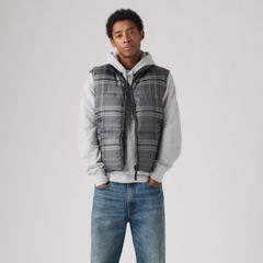 Rockwell Reversible Vest — Dutton Plaid Grey Pinstripe Rip Stop - Grey 3