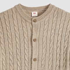 Fulton Crew Cardigan — Brindle Heather - White 6