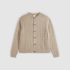 Fulton Crew Cardigan — Brindle Heather - White 5