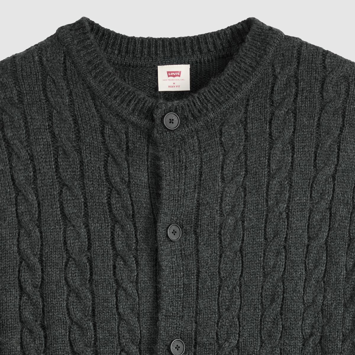 Fulton Crew Cardigan — Dark Gray Heather - Gray