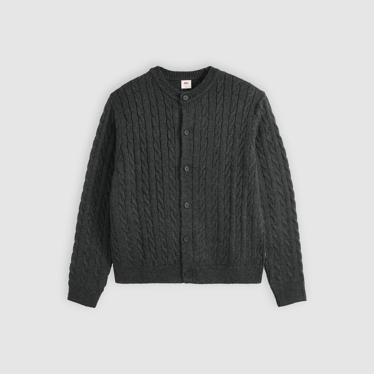 Fulton Crew Cardigan — Dark Gray Heather - Gray