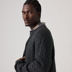 Fulton Crew Cardigan — Dark Gray Heather - Gray 2