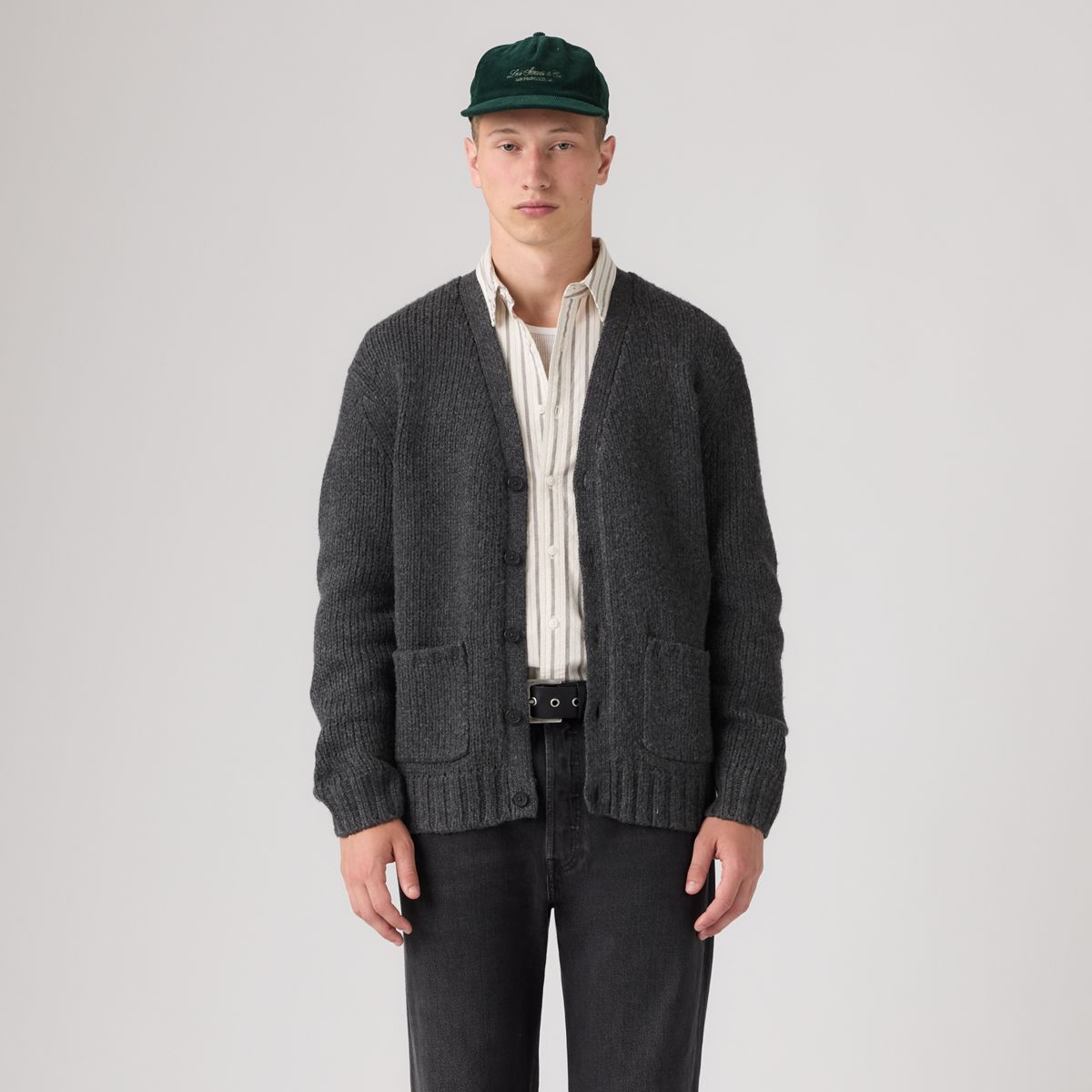 Mammoth Cardigan — Obscidian Heather - Black