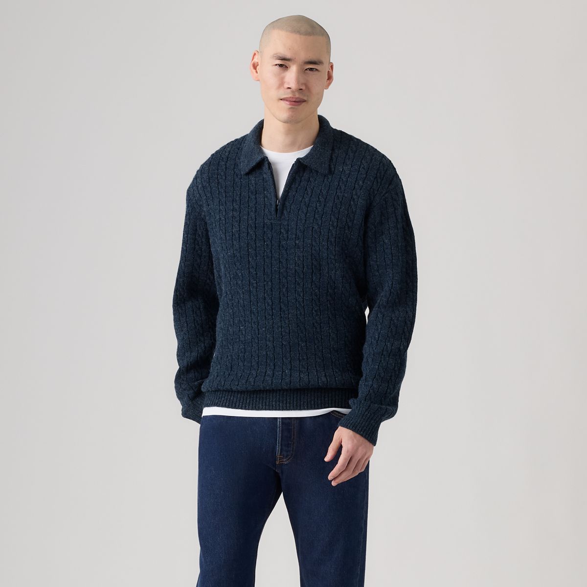 Mason Collared Quarter Zip — Windsome Navy - Blue