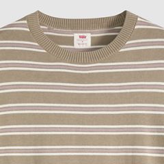 Short-Sleeve Sweater — Lucas Stripe Egret - White 6