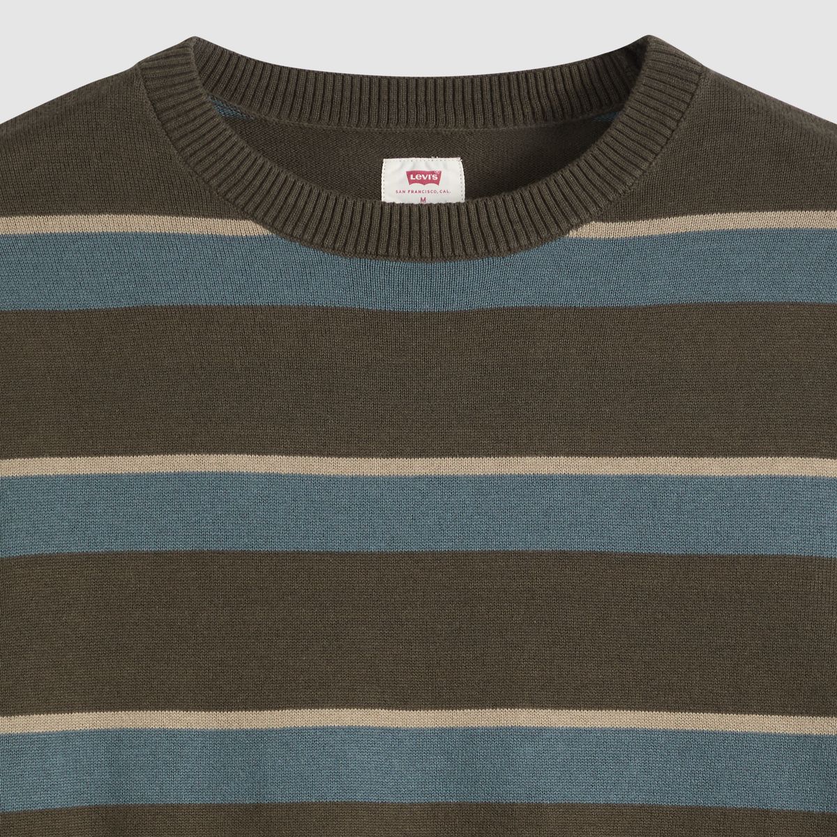 Short-Sleeve Sweater — Terrace Stripe Coffee - Brown