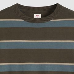 Short-Sleeve Sweater — Terrace Stripe Coffee - Brown 6