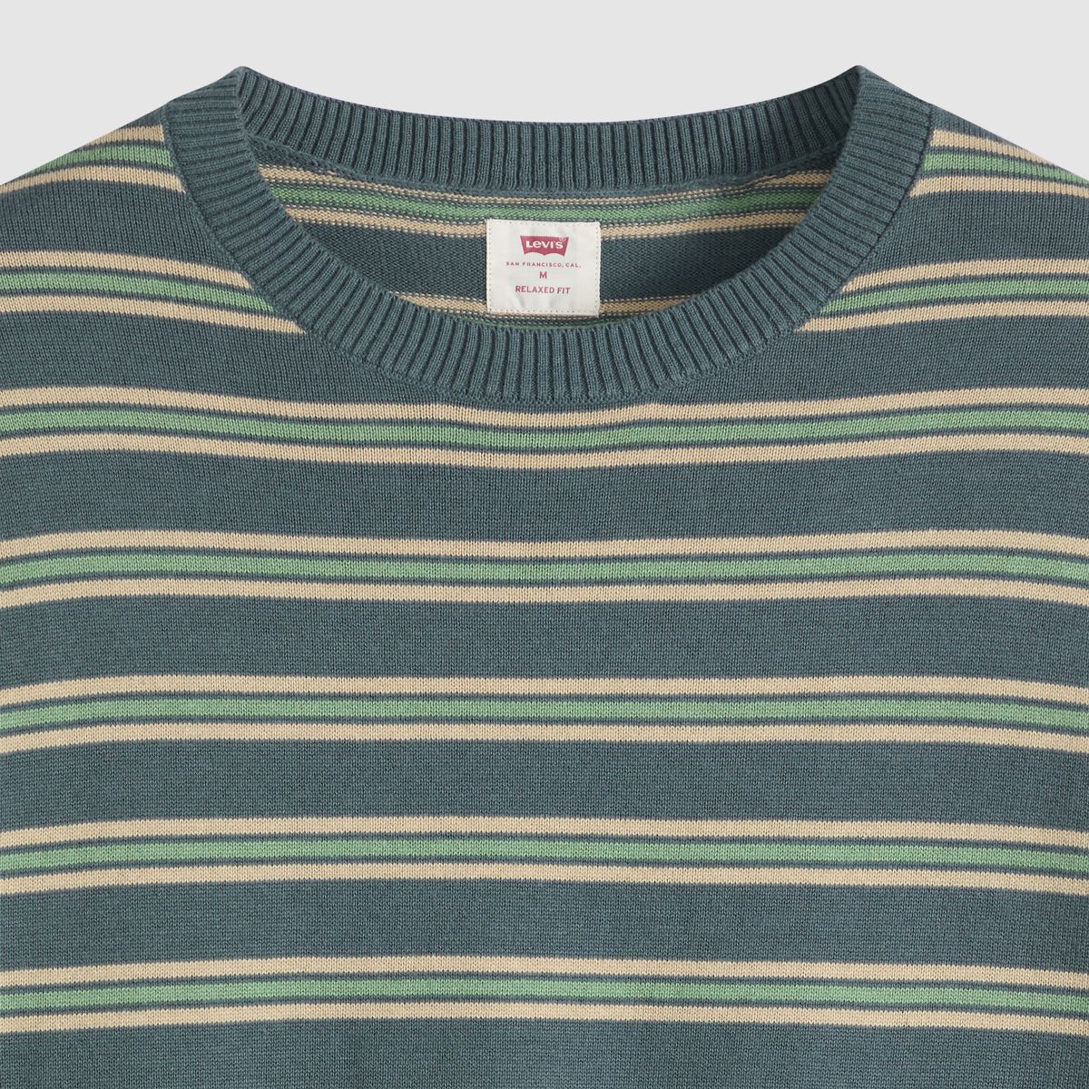 Short-Sleeve Sweater — Lucas Stripe Dark Slate - Blue